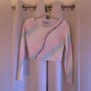 Zemeta Rainbow Pin Long Sleeve Top Size Small